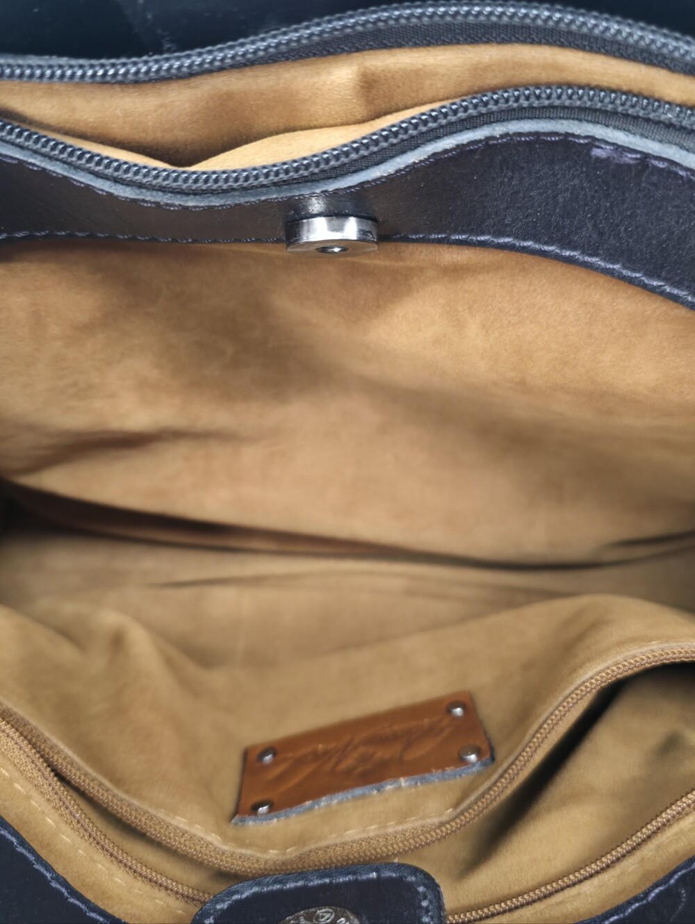 Patricia Nash Primrose Smoke Black Tooled Leather Satchel Silver Inlay Tassel - Picture 11 of 16